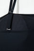 Black Asymmetric Ruffle Shoulder Pleated One Piece Swimsuit